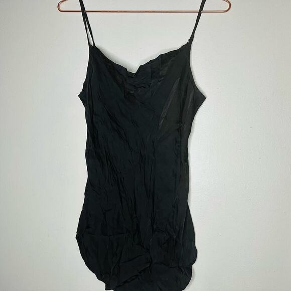 7 For All Mankind Soft Black Spaghetti Strap Cami Tank Top Size Small - Picture 1 of 5